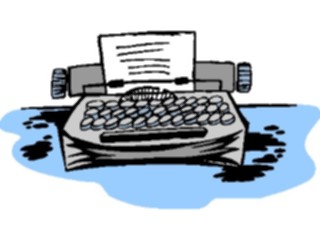 Sticker Custom Preview Image #040271 Business Office Cartoons Typewriter06