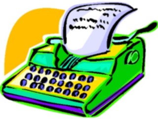 Sticker Custom Preview Image #040274 Business Office Cartoons Typewriter09