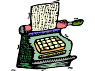 Sticker Custom Preview Image #040276 Business Office Cartoons Typewriter11