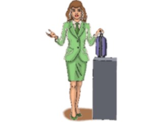 Sticker Custom Preview Image #040959 Business Office People Businesswoman Briefcase