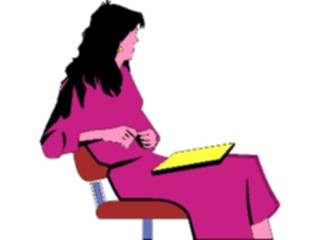 Sticker Custom Preview Image #040962 Business Office People Businesswoman Sitting