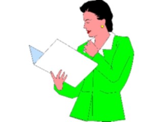 Sticker Custom Preview Image #040965 Business Office People Businesswomanwith Folder