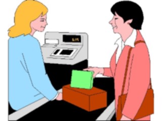 Sticker Custom Preview Image #040969 Business Office People Cashier Customer