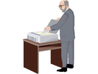 Sticker Custom Preview Image #040983 Business Office People Copier1