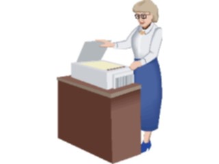 Sticker Custom Preview Image #040984 Business Office People Copier2
