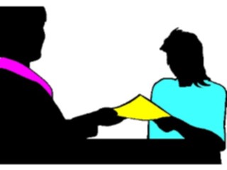 Sticker Custom Preview Image #041001 Business Office People Handing Paper1