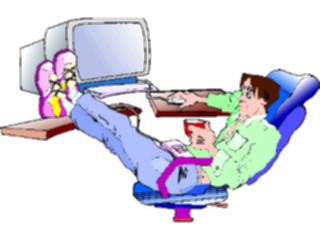 Sticker Custom Preview Image #041024 Business Office People Manat Computer09