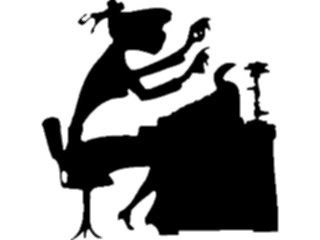Sticker Custom Preview Image #041208 Business Office People Typist Silhouette