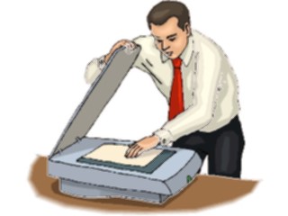Sticker Custom Preview Image #041209 Business Office People Using Scanner