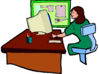 Sticker Custom Preview Image #041223 Business Office People Womanat Computer13