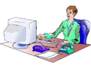 Sticker Custom Preview Image #041224 Business Office People Womanat Computer14