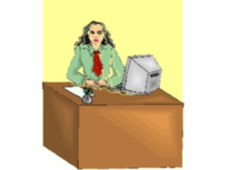 Sticker Custom Preview Image #041225 Business Office People Womanat Computer15