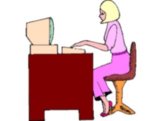 Sticker Custom Preview Image #041227 Business Office People Womanat Computer17