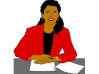 Sticker Custom Preview Image #041228 Business Office People Womanat Desk1