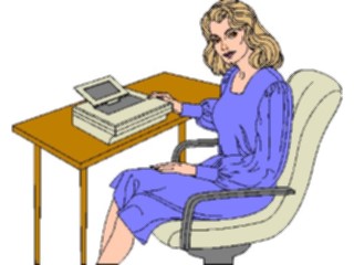 Sticker Custom Preview Image #041229 Business Office People Womanat Desk2