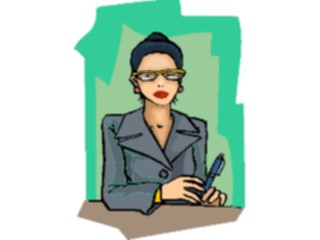 Sticker Custom Preview Image #041230 Business Office People Womanat Desk3