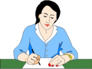 Sticker Custom Preview Image #041232 Business Office People Womanat Desk5