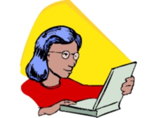 Sticker Custom Preview Image #041235 Business Office People Womanat Laptop2