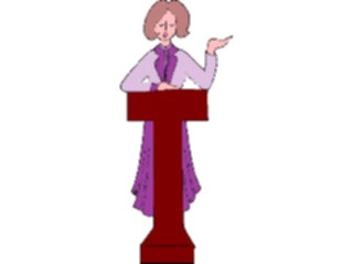 Sticker Custom Preview Image #041236 Business Office People Womanat Podium