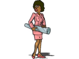 Sticker Custom Preview Image #041245 Business Office People Womanwith Blueprints