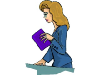 Sticker Custom Preview Image #041246 Business Office People Womanwith File