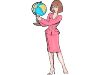 Sticker Custom Preview Image #041247 Business Office People Womanwith Globe
