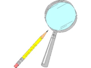 Sticker Custom Preview Image #041737 Business Office Supplies Pencil Magnifying Glass