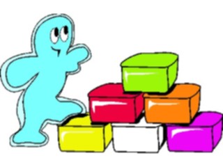 Sticker Custom Preview Image #042516 Cartoons Amoeba Man Blocks