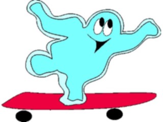 Sticker Custom Preview Image #042553 Cartoons Amoeba Man Skateboarding