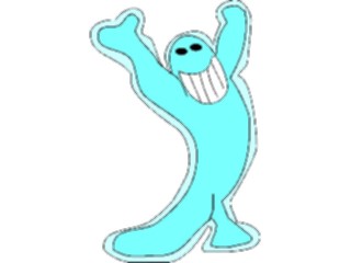 Sticker Custom Preview Image #042554 Cartoons Amoeba Man Stretch Grin