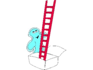 Sticker Custom Preview Image #042559 Cartoons Amoeba Man With Ladder2