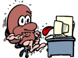 Sticker Custom Preview Image #042978 Cartoons Human Beans Computer Teasing