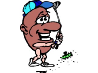 Sticker Custom Preview Image #043001 Cartoons Human Beans Golfer