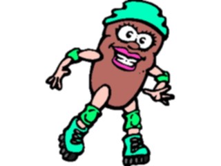 Sticker Custom Preview Image #043007 Cartoons Human Beans In Line Skating