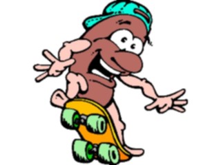 Sticker Custom Preview Image #043038 Cartoons Human Beans Skateboarder