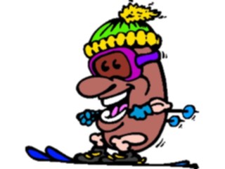Sticker Custom Preview Image #043040 Cartoons Human Beans Skier