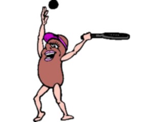 Sticker Custom Preview Image #043044 Cartoons Human Beans Tennis Player