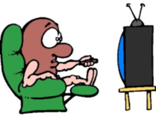 Sticker Custom Preview Image #043049 Cartoons Human Beans Watching Television