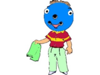 Sticker Custom Preview Image #043505 Cartoons Offbeat Blue Headwith Towel