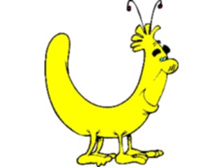 Sticker Custom Preview Image #043662 Cartoons Offbeat Curved Yellow Guy