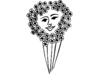 Sticker Custom Preview Image #043772 Cartoons Offbeat Flower Face