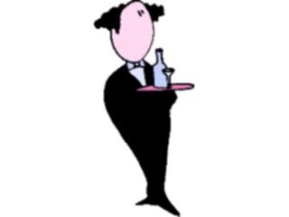 Sticker Custom Preview Image #043779 Cartoons Offbeat Formal Waiter