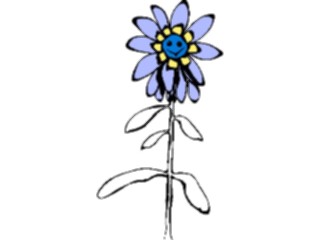 Sticker Custom Preview Image #043845 Cartoons Offbeat Happy Flower Stem