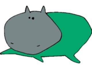 Sticker Custom Preview Image #043862 Cartoons Offbeat Hippo Wide