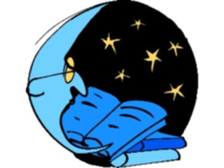Sticker Custom Preview Image #043955 Cartoons Offbeat Moon Reading