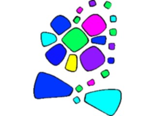 Sticker Custom Preview Image #043957 Cartoons Offbeat Mosaic Flower Bent