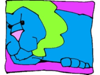Sticker Custom Preview Image #044042 Cartoons Offbeat Peeking Lion