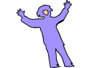 Sticker Custom Preview Image #044098 Cartoons Offbeat Raising Arms Purple