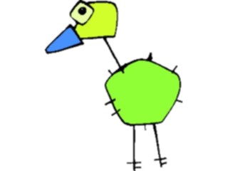 Sticker Custom Preview Image #044322 Cartoons Offbeat Wirey Bird Side