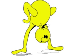 Sticker Custom Preview Image #044366 Cartoons Offbeat Yellow Dude Hand Stand